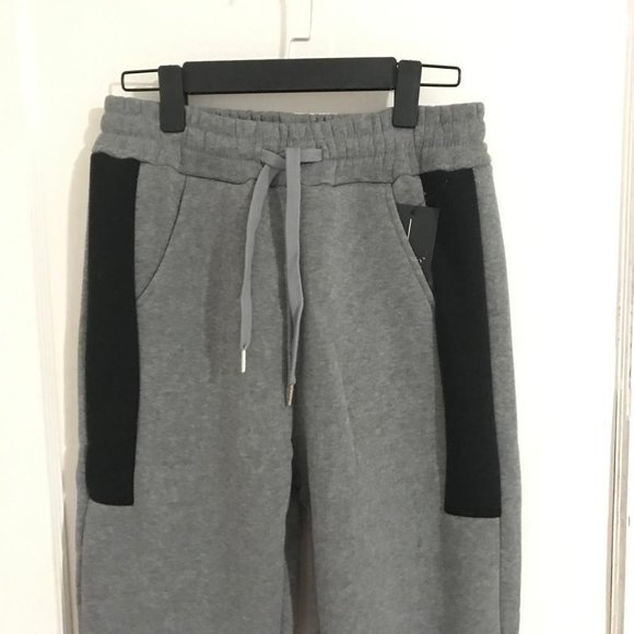 Men's Sherpa-Lined Winter Thick Warm Jogger Sweatpants Grey S/M - Picture 6 of 6